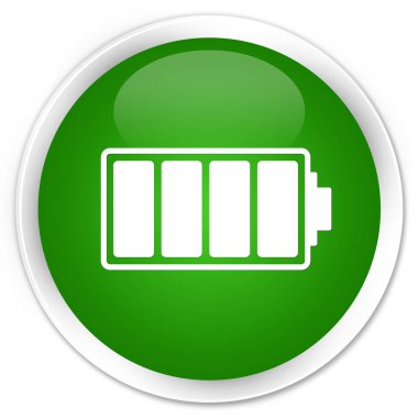 Pil simgesi premium yeşil yuvarlak düğmesi