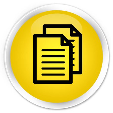 Belgeler simgesini sigorta primi sarı yuvarlak düğmesi