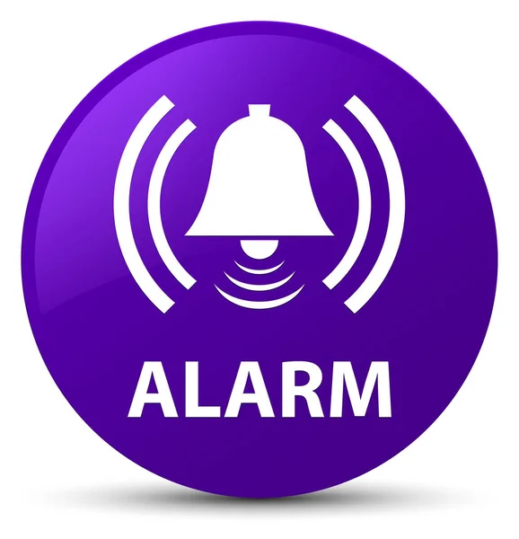 Alarme (icône cloche) bouton rond violet — Photo