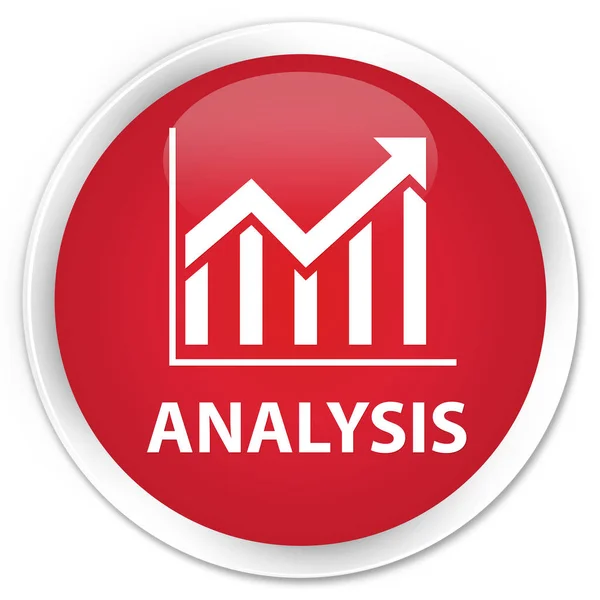 Analýza (statistika ikonu) prémiové červené kulaté tlačítko — Stock fotografie