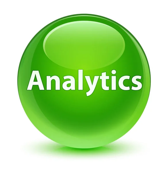 Analytics üveges zöld kerek gomb — Stock Fotó
