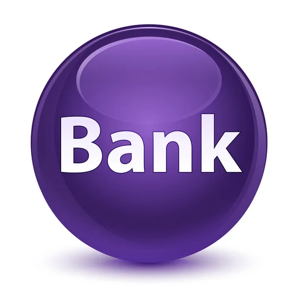 Банківська скляно-фіолетова кругла кнопка — стокове фото