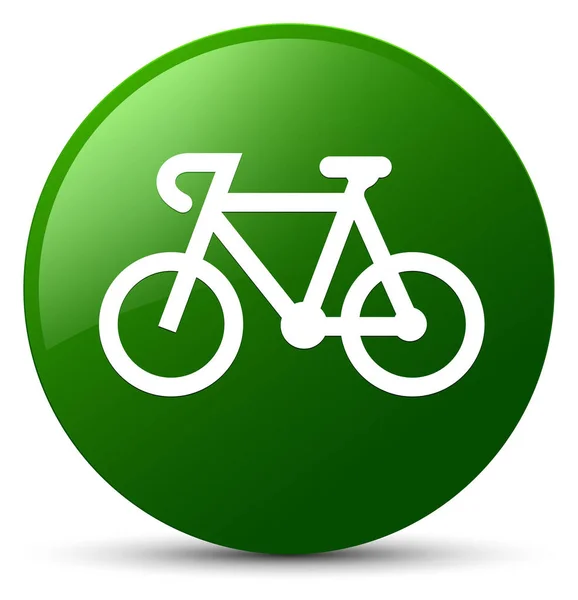 Bicicleta icono verde botón redondo — Foto de Stock