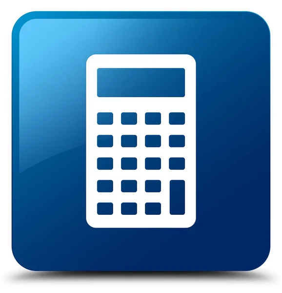 Kalkulator ikonę niebieski przycisk kwadratowy — Zdjęcie stockowe