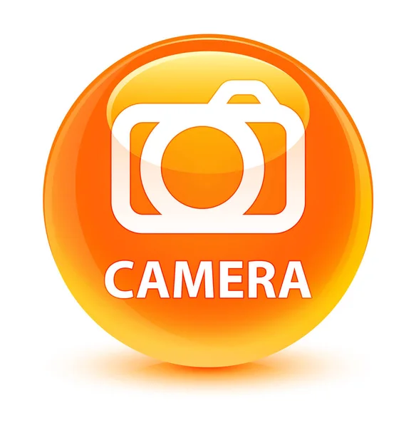 Camera glassy orange round button — Stock Photo, Image