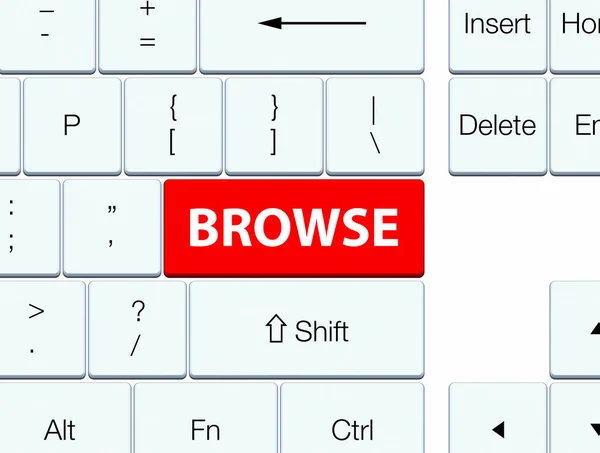 Browse red keyboard button — Stock Photo, Image