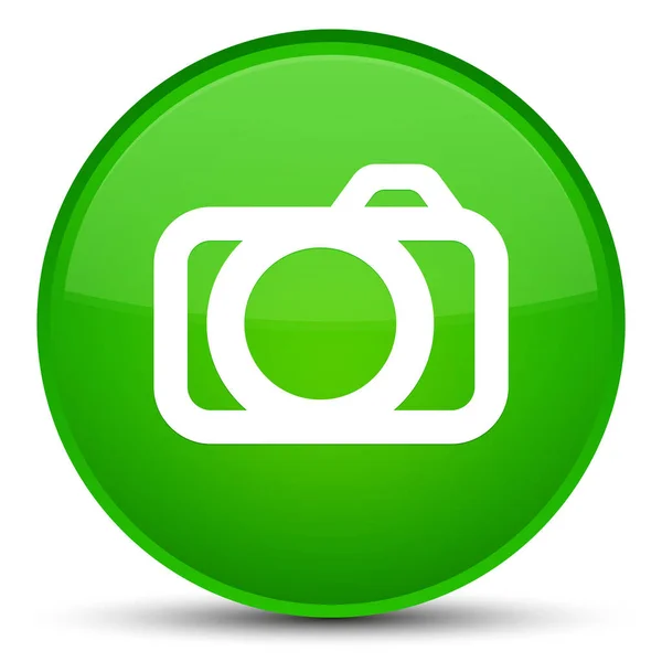 Aparat fotograficzny ikona specjalne zielony okrągły przycisk — Zdjęcie stockowe