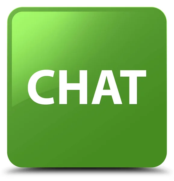 Chat soft green square button — Stock Photo, Image