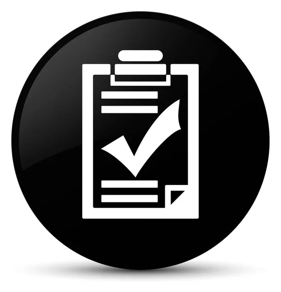 Lista de verificación icono negro botón redondo — Foto de Stock