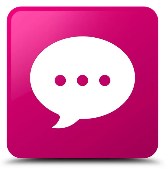 Conversation icon pink square button — Stock Photo, Image