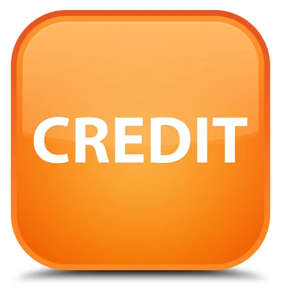 Credito speciale pulsante quadrato arancione — Foto Stock