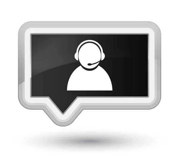 Customer care icon prime black banner button — Stock Photo, Image