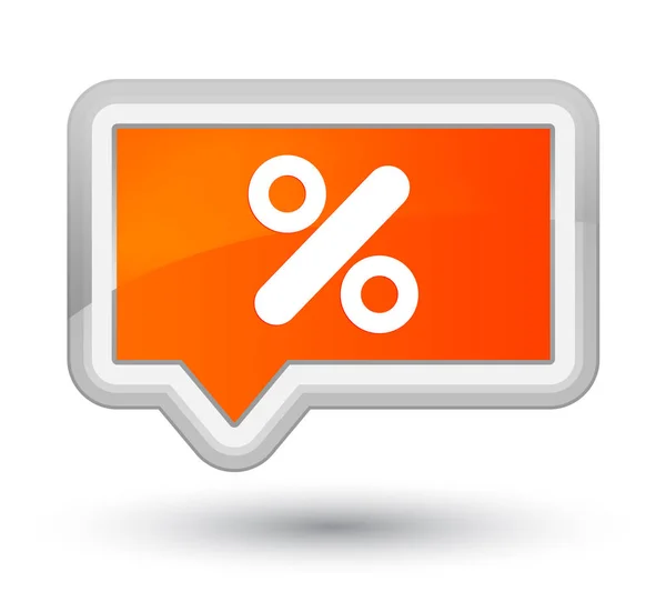 Icono de descuento botón de bandera naranja principal — Foto de Stock