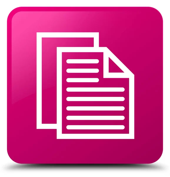 Dokument sidor ikonen rosa fyrkantig knapp — Stockfoto