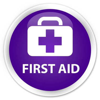 İlk yardım sigorta primi mor yuvarlak düğmesi