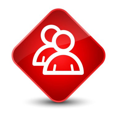 Grup simgesi zarif kırmızı elmas düğmesini