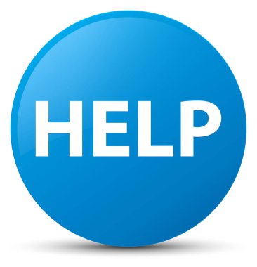 Yardım camgöbeği mavi yuvarlak düğmesi