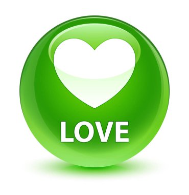 Aşk camsı yeşil yuvarlak düğmesi