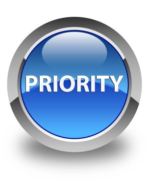 Öncelik parlak mavi yuvarlak düğme