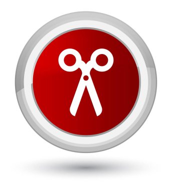 Makas simge ilk kırmızı yuvarlak düğmesi