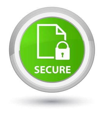 (Belge sayfa asma kilit simgesi) asal yumuşak yeşil yuvarlak Filler'daki güvenli