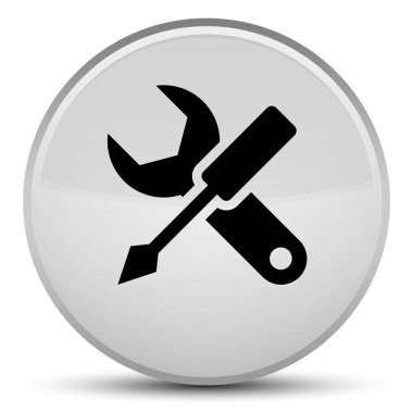 Ayarları simgesi özel beyaz yuvarlak düğmesi