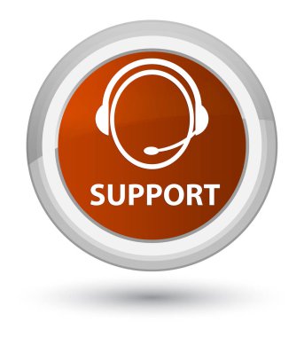 Destek (müşteri bakım simgesi) asal kahverengi yuvarlak düğmesi