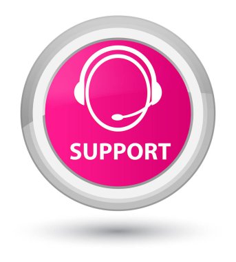 Destek (müşteri bakım simgesi) asal pembe yuvarlak düğmesi