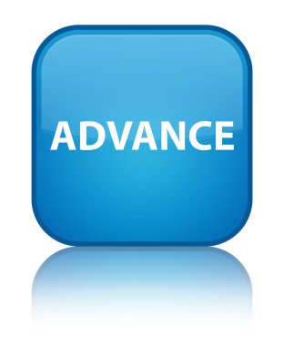 Önceden özel camgöbeği mavi kare düğme