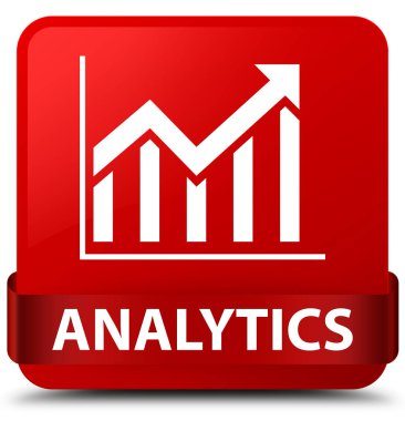 Analytics (istatistik simgesi) kırmızı kare düğmesini kırmızı kurdele midd