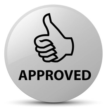 Yuvarlak düğmesi onaylı (Yaşasın simgesi) beyaz