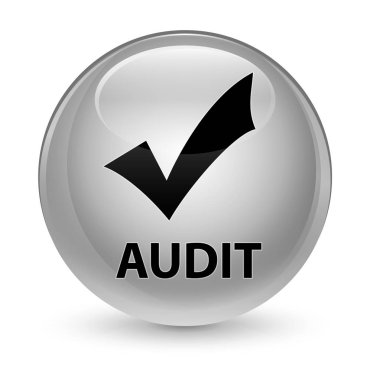 Denetim (simge doğrulama) cam gibi beyaz yuvarlak düğmesi