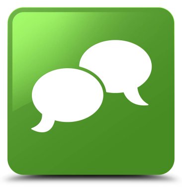 Sohbet kabarcık kutsal kişilerin resmi yumuşak yeşil kare düğme