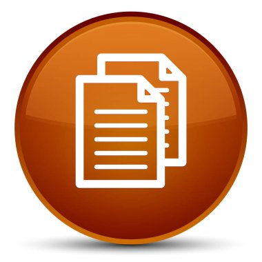 Belgeler simgesini özel kahverengi yuvarlak düğmesi