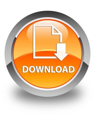 (Belge simgesi) parlak turuncu yuvarlak düğme download