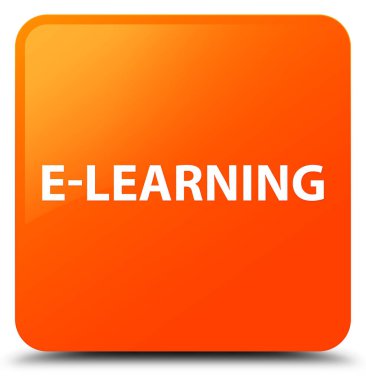 E-öğrenme turuncu kare düğme