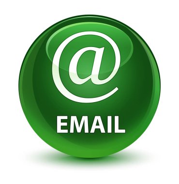 E-posta (adresi simgesi) cam gibi yumuşak yeşil yuvarlak düğmesini