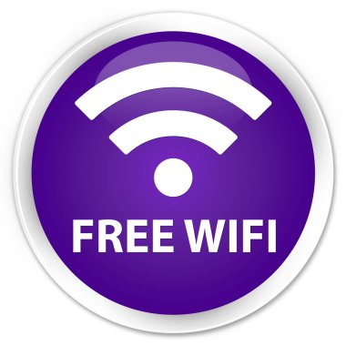 Ücretsiz Wi-Fi sigorta primi mor yuvarlak düğmesi