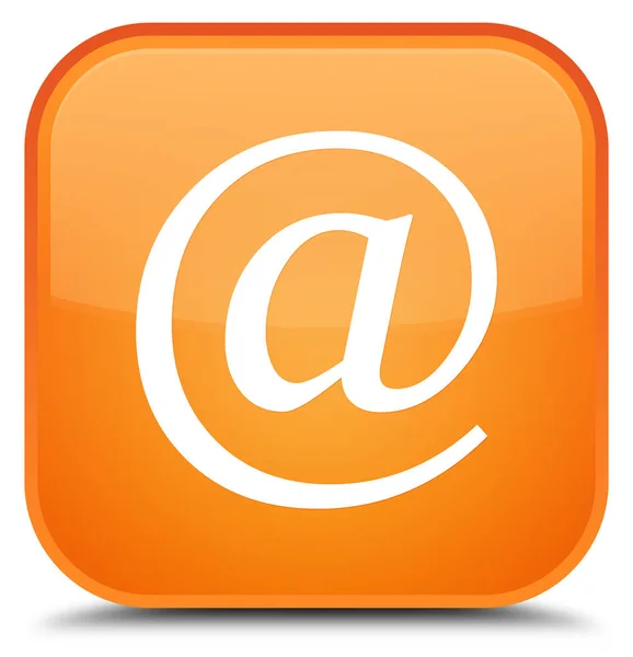 Icono de dirección de correo electrónico botón cuadrado naranja especial — Foto de Stock