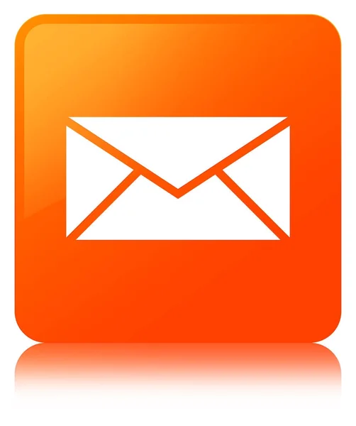 E-mailu ikonu oranžové čtvercové tlačítko — Stock fotografie