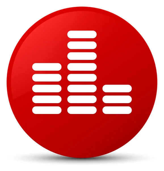 Ecualizador icono rojo botón redondo —  Fotos de Stock