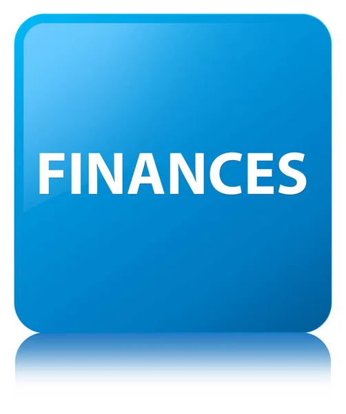 Finanças botão quadrado azul ciano — Fotografia de Stock