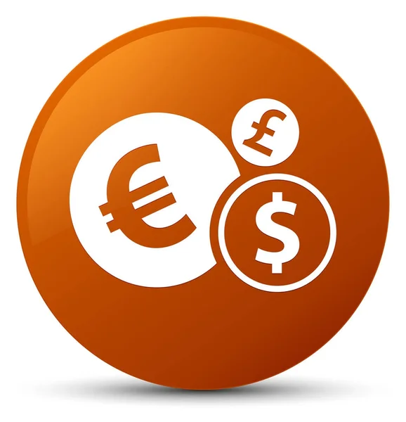 Finances icon brown round button — Stock Photo, Image