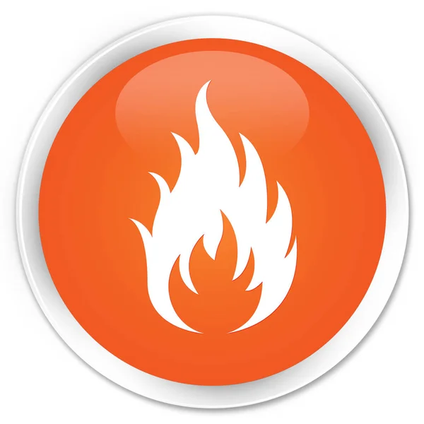 Tűz ikon prémium narancs kerek gomb — Stock Fotó