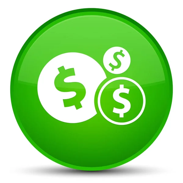 Finanze dollaro segno icona speciale pulsante rotondo verde — Foto Stock