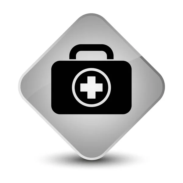 First aid kit ikona elegancki biały diament przycisk — Zdjęcie stockowe