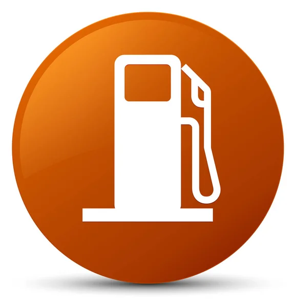 Dispenser carburante icona marrone pulsante rotondo — Foto Stock