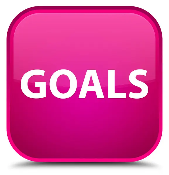 Goals special pink square button — Stock Photo, Image