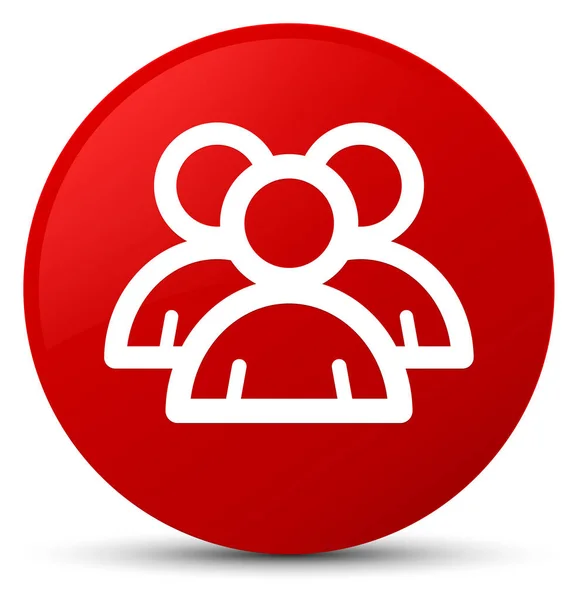Groepspictogram rode ronde knop — Stockfoto