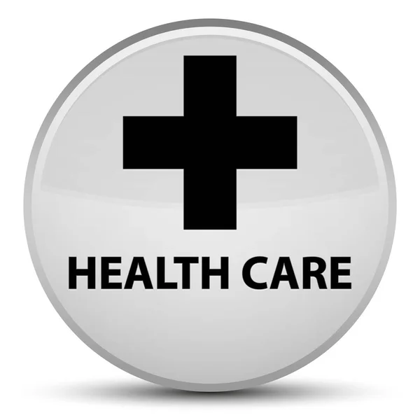 Здравоохранение (плюс знак) специальная белая круглая кнопка — стоковое фото